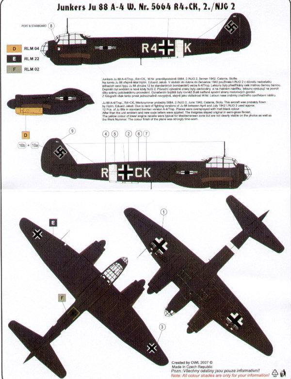 Owl 44002 1:144 Junkers at Night