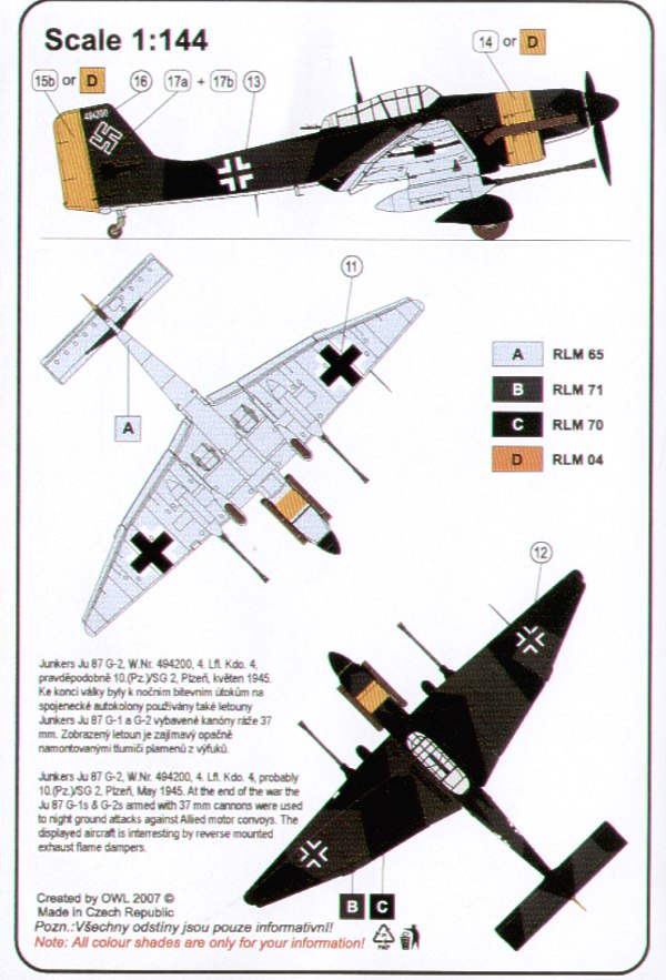 Owl 44002 1:144 Junkers at Night