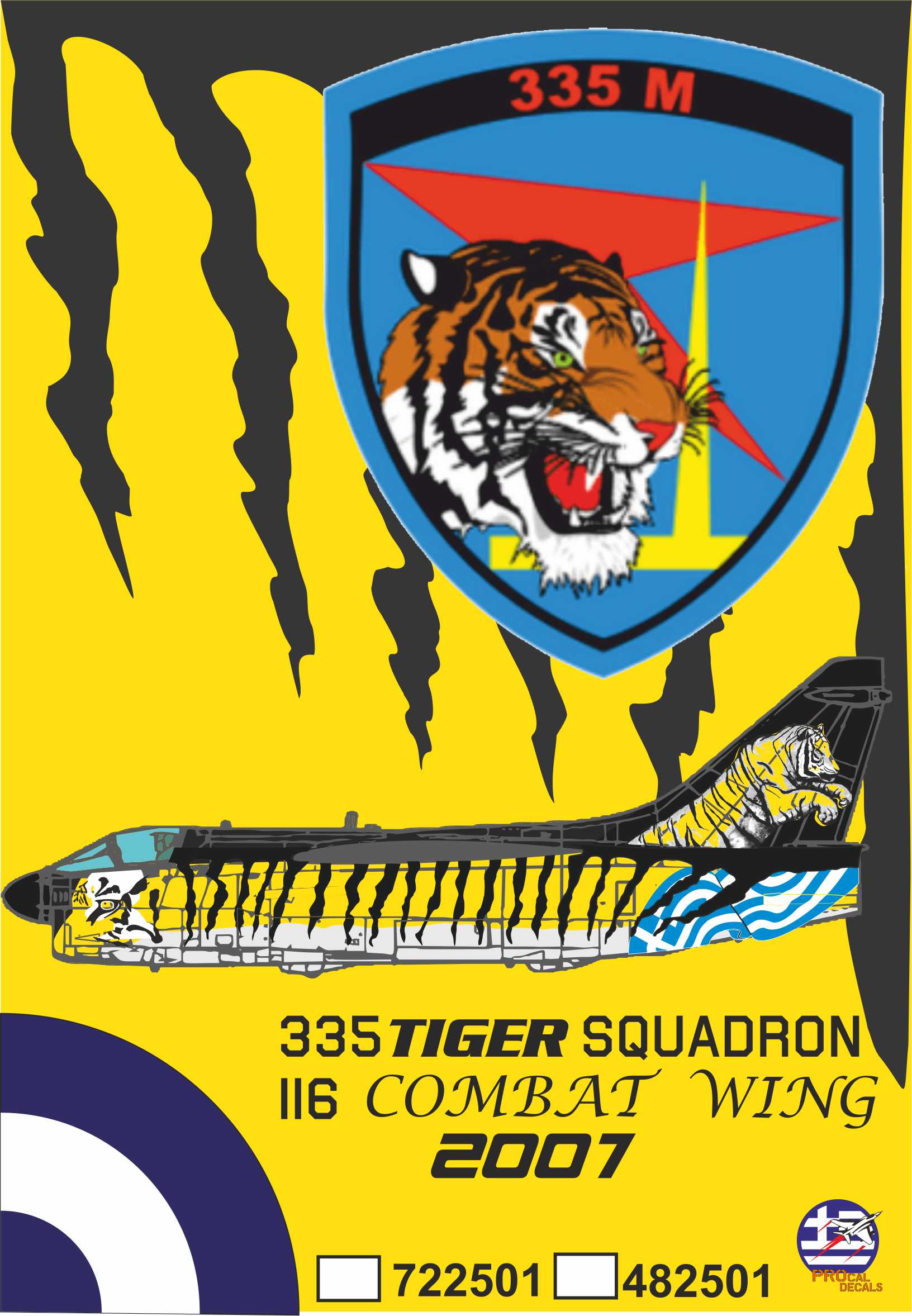 Procal Decals 322501 1:32 335 squadron Vought LTV A-7E Corsair TIGER 2 ...