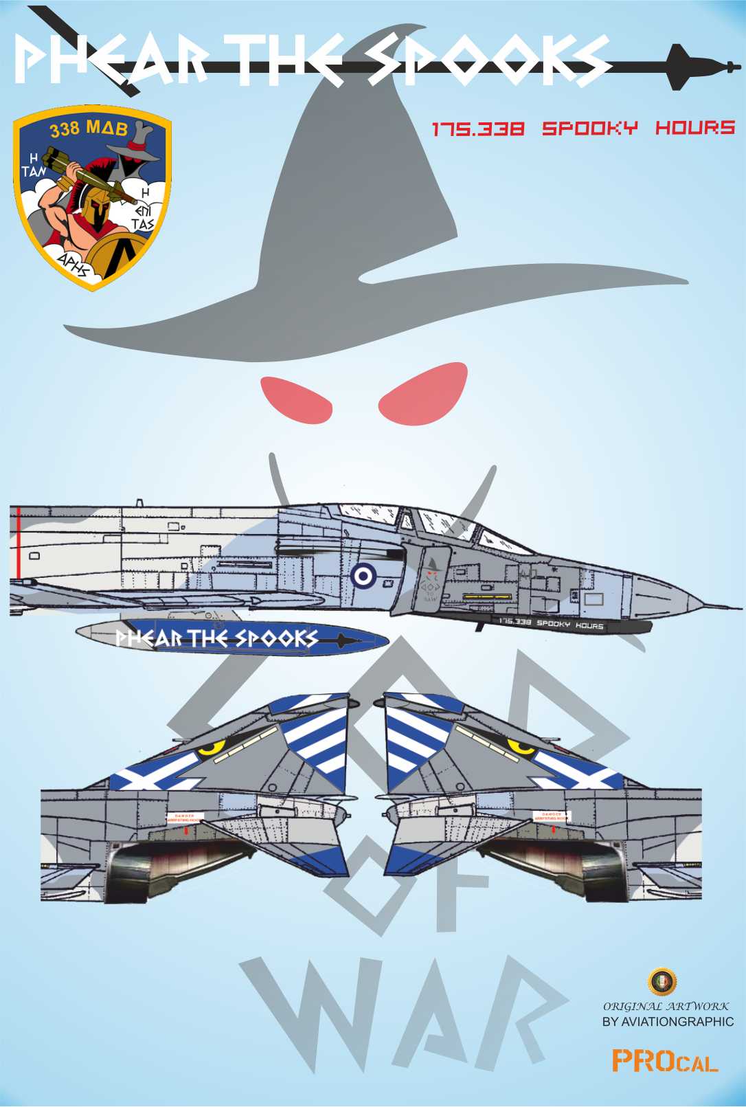 Procal Decals PD72-2601 1:72 RF-4E Phantom II 338sq paint for celebration 175.338 hours PHEAR THE SPOOKS