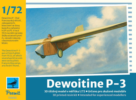 Peewit 73002 1:72 Dewoitine P-3 3D-Printed glider
