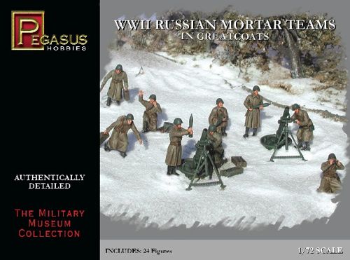 Pegasus Hobbies 7273 1:72 WWII Russian Mortar Teams in Greatcoats