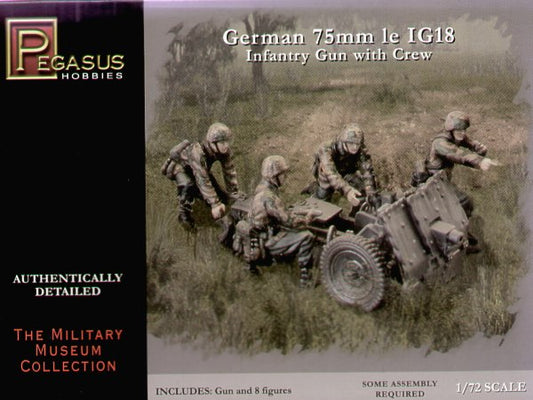 Pegasus Hobbies (P) 7510 1:72 German 75mm le IG18 Infantry Gun with Crew