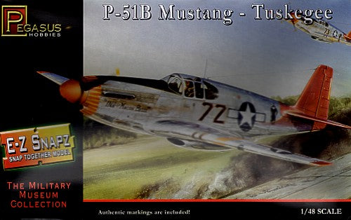 Pegasus Hobbies 8404 1:48 North-American P-51B Mustang - Tuskegee (Snap-Together)