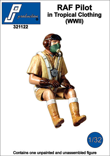 PJ Productions PJ321122 1:32 RAF Pilot in Tropical Clothing Seated (WWII)