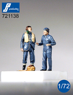 PJ Productions 721138 1:72 RAF Pilot & Mechanic (WWII) (2 standing figures)
