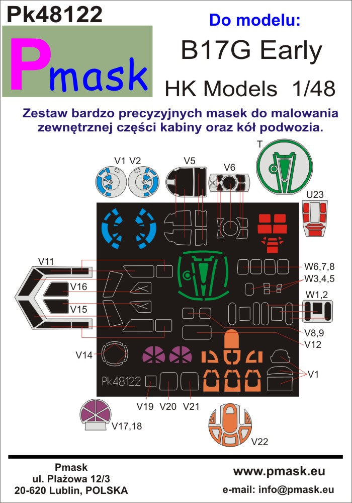 Pmask PK48122 1:48 Boeing B-17G Flying Fortress Early Paint Mask