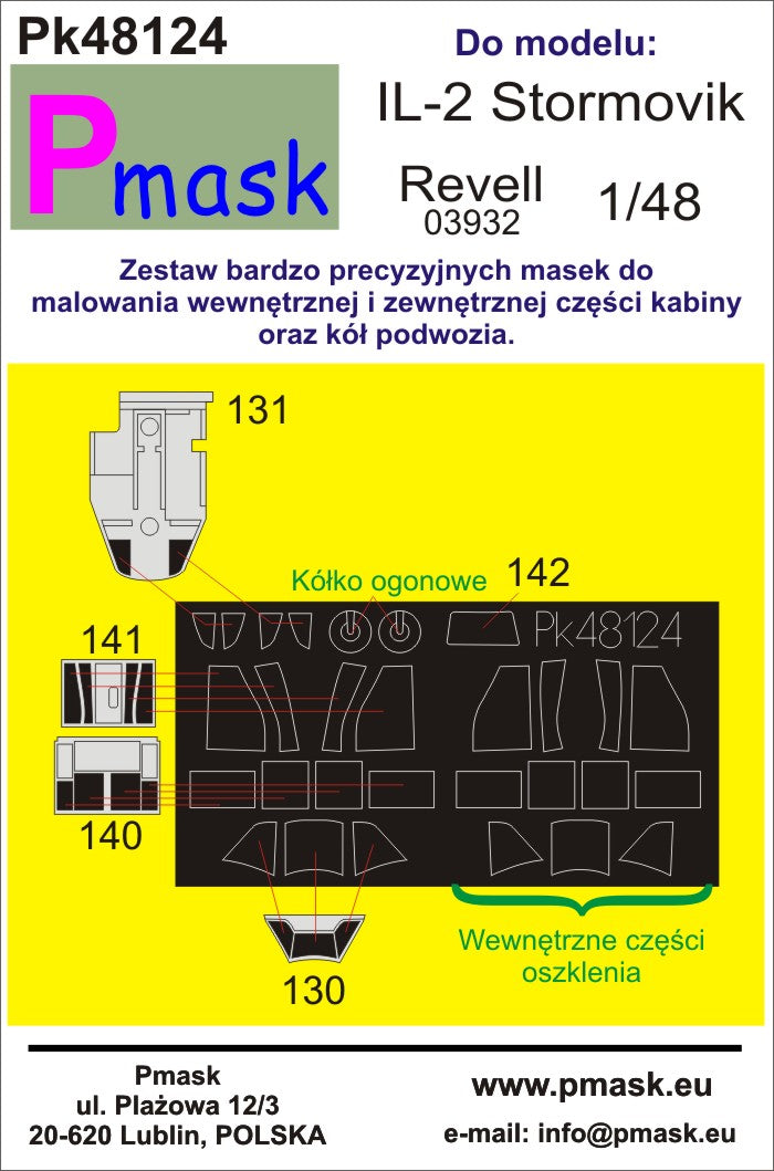 Pmask PK48124 1:48 Ilyushin IL-2 Stormovik Paint Mask