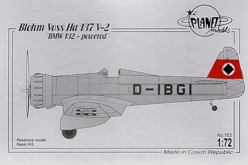 Planet Models 103 1:72 Blohm-und-Voss Ha-137V-2 'BMW-132 - Powered'