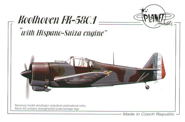 Planet Models 179 1:48 Koolhoven FK.58 with Decals for France