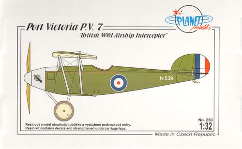 Planet Models 250 1:32 Port Victoria P.V.7 . British WWI Airship Interceptor