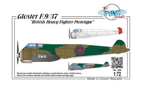 Planet Models 260 1:72 Gloster F.9/37