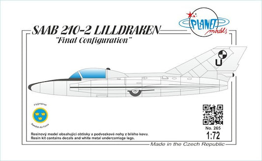 Planet Models 265 1:72 SAAB 210-2 LILLDRAKEN 'Final Configuration'