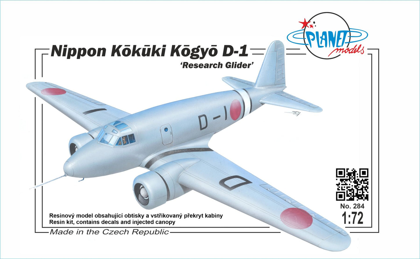 Planet Models 284 1:72 Nippon Kokuki Kogyu D-1 Research Glider