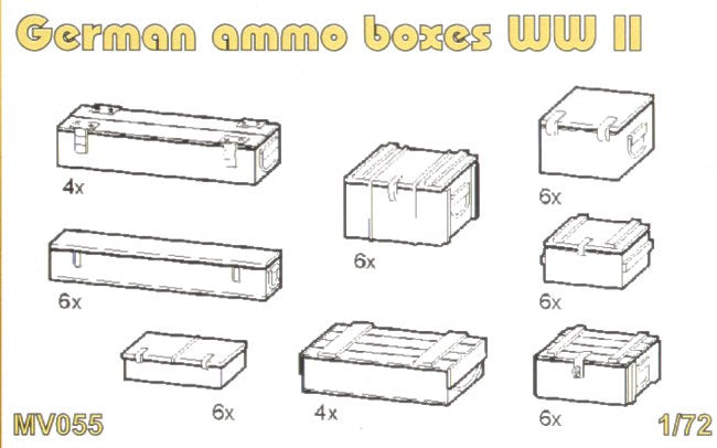 Planet Models MV055 1:72 German Ammunition Boxes WWII