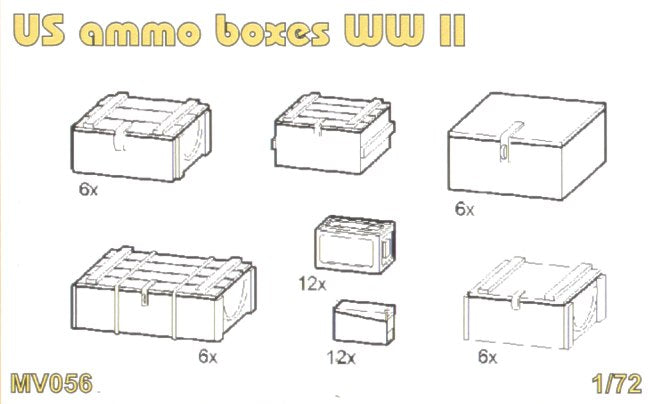 Planet Models MV056 1:72 US Ammunition Boxes WWII