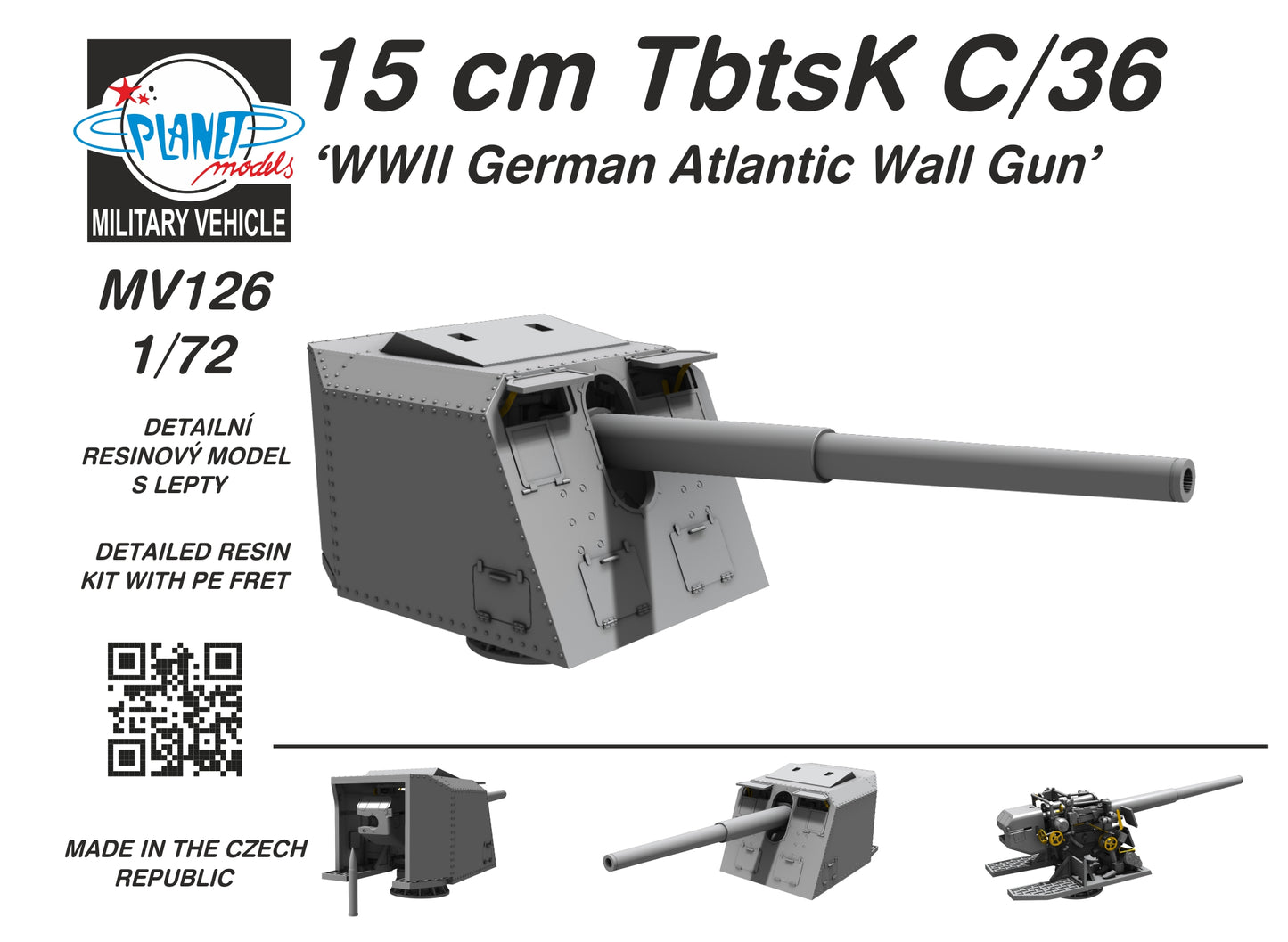 Planet Models MV126 1:72 15 cm TbtsK C/36 Ã¢Â€Â˜WWII German Atlantic Wall GunÃ¢Â€Â™