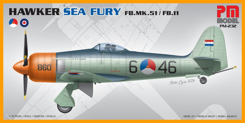 PM Model PM-232 1:72 Hawker Sea Fury FB-51 Dutch Navy/FB-11 Canadian Navy