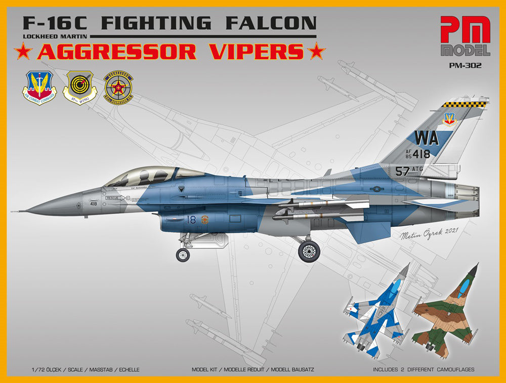 PM Model 302 1:72 Lockheed-Martin F-16C Fighting Falcon 'Aggressor Vipers
