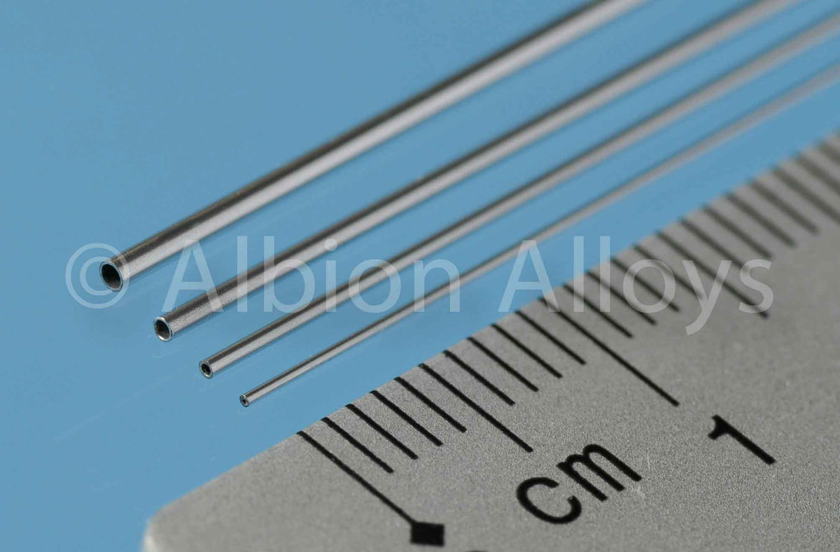 Albion Alloys AT1M  1mm x 0.25mm x 305mm Aluminium Tube (4 Pieces)