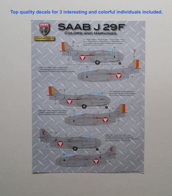 Pilot Replicas 48A003 1:48 Saab J-29F 'Tunnan' Austrian