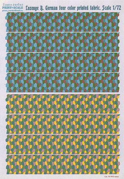 Print Scale 005 1:72 Lozenge B. German Four Colour Printed Fabric