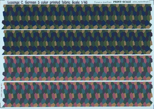 Print Scale 017 1:48 Lozenge C. German 5 Colour Printed Fabric