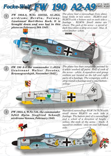 Print Scale 14401 1:144 Focke-Wulf Fw-190A-2/Fw-190A-9