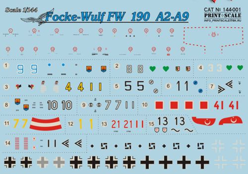 Print Scale 14401 1:144 Focke-Wulf Fw-190A-2/Fw-190A-9