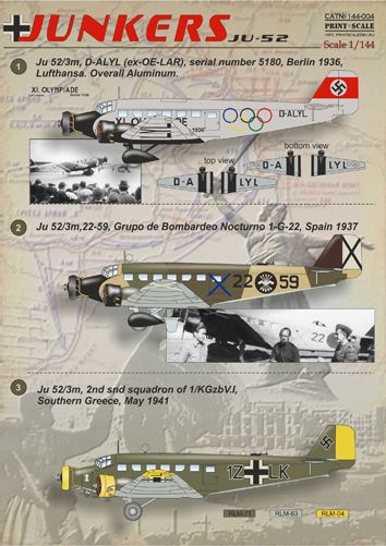 Print Scale 14404 1:144 Junkers Ju-52