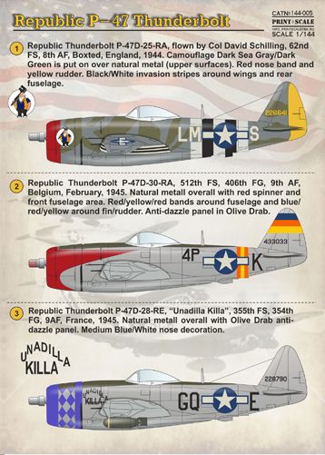 Print Scale 14405 1:144 Republic P-47D Thunderbolt