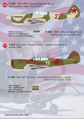 Print Scale 14406 1:144 Curtiss P-40 Kittyhawk