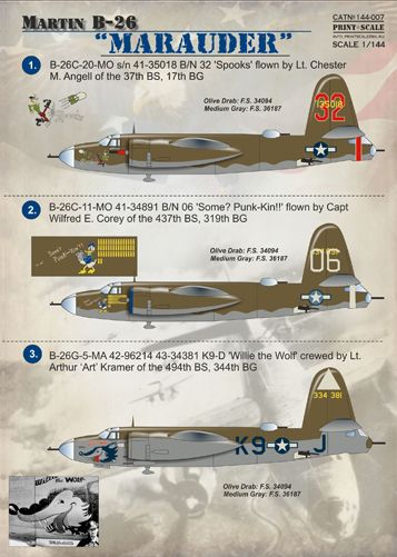 Print Scale 14407 1:144 Martin B-26 Marauder