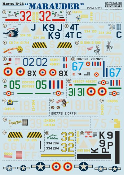 Print Scale 14407 1:144 Martin B-26 Marauder