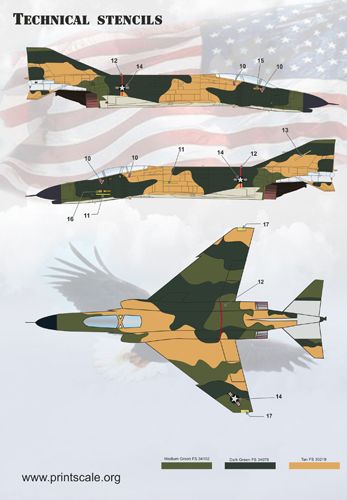 Print Scale 14410 1:144 McDonnell F-4C/D/E Phantom II in Vietnam War