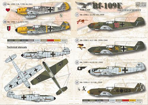 Print Scale 14414 1:144 Messerschmitt Bf-109E