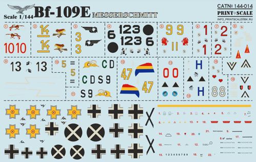 Print Scale 14414 1:144 Messerschmitt Bf-109E