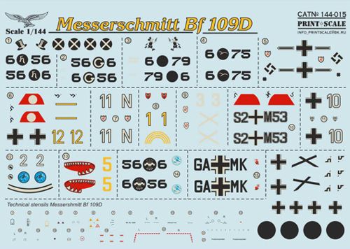 Print Scale 14415 1:144 Messerschmitt Bf-109D