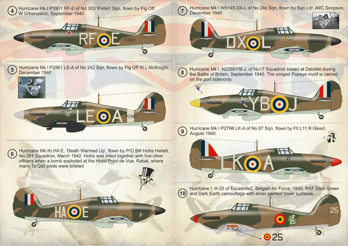 Print Scale 14416 1:144 Hawker Hurricane Mk.I/IIB Battle of Britain Aces