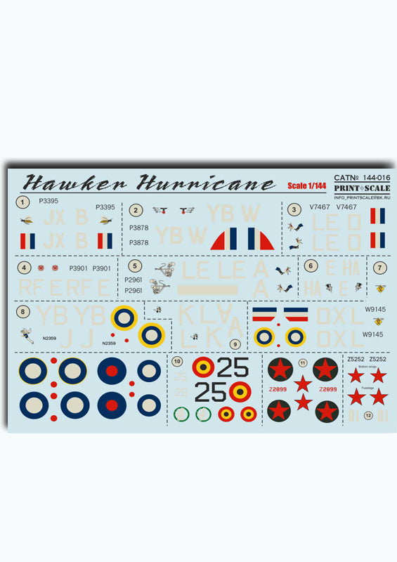 Print Scale 14416 1:144 Hawker Hurricane Mk.I/IIB Battle of Britain Aces