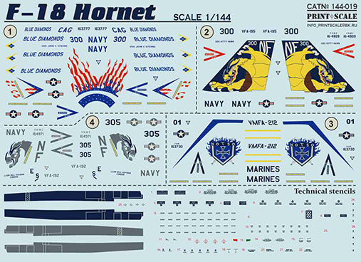 Print Scale 14419 1:144 McDonnell-Douglas F/A-18C Hornet