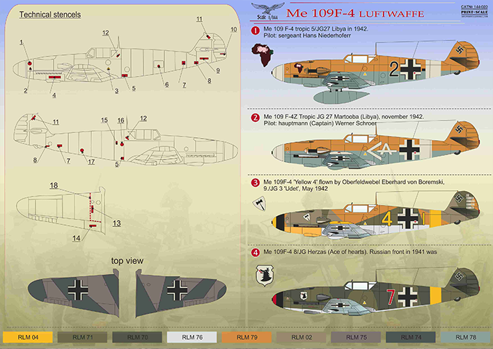 Print Scale 14420 1:144 Messerschmitt Bf-109F-4