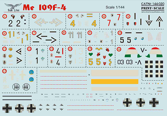 Print Scale 14420 1:144 Messerschmitt Bf-109F-4