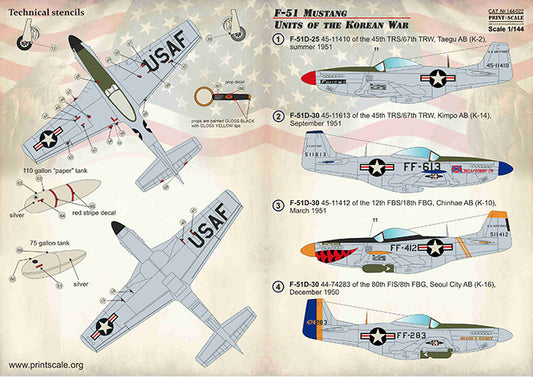 Print Scale 14422 1:144 North-American F-51 Mustang Units of the Korean War