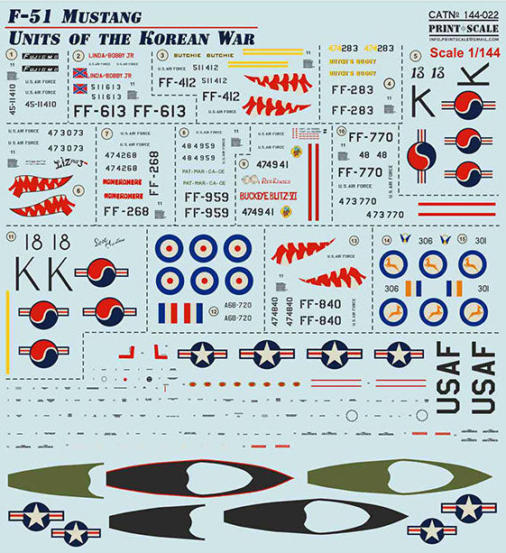 Print Scale 14422 1:144 North-American F-51 Mustang Units of the Korean War