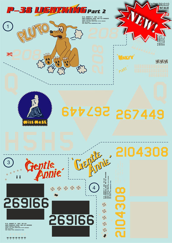 Print Scale 32010 1:32 Lockheed P-38H/P-38J Lightning Part 2