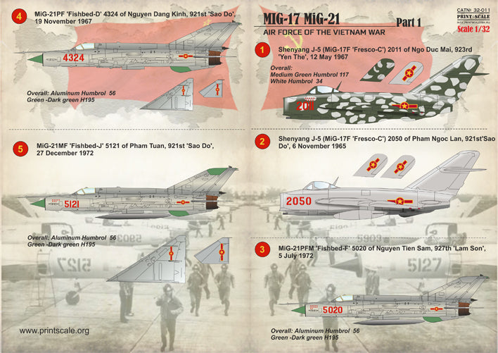 Print Scale 32011 1:32 MIG-17 / MIG-21 Air force of the Vietnam War