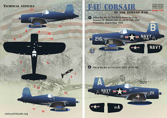 Print Scale 32023 1:32 Vought F4U-4 Corsair of the Korean War