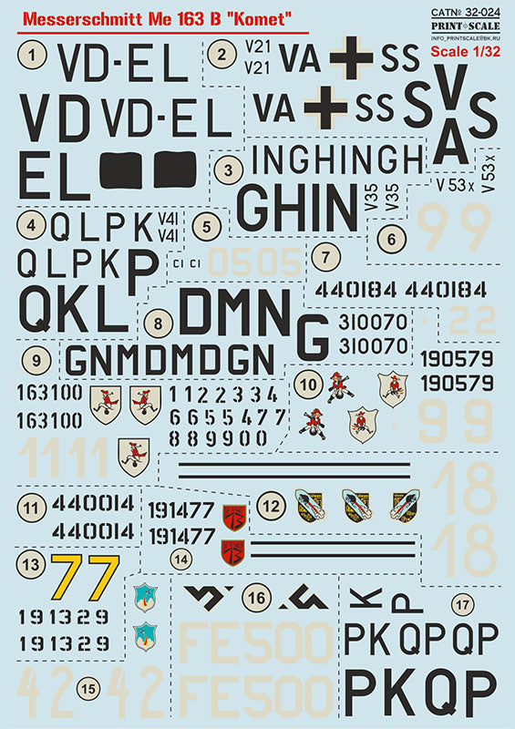 Print Scale 32024 1:32 Messerschmitt Me-163B