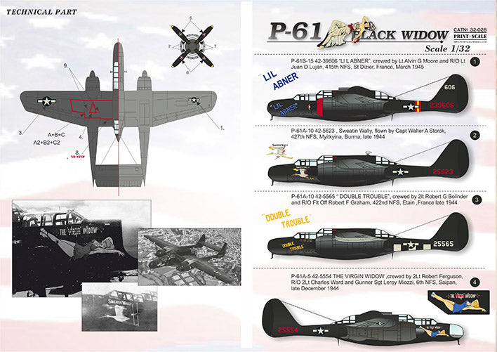 Print Scale 32028 1:32 Northrop P-61B Black Widow